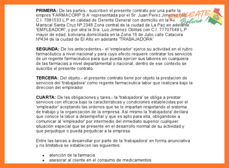 3. Tipos de Contratos y Contextos de Trabajo en Bolivia
